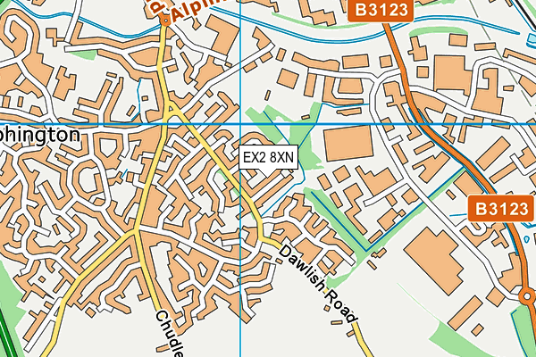 EX2 8XN map - OS VectorMap District (Ordnance Survey)