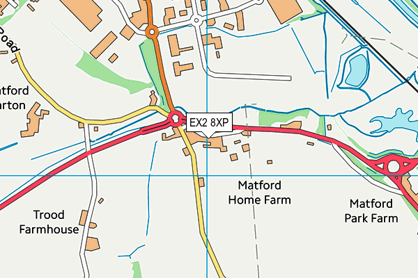 EX2 8XP map - OS VectorMap District (Ordnance Survey)