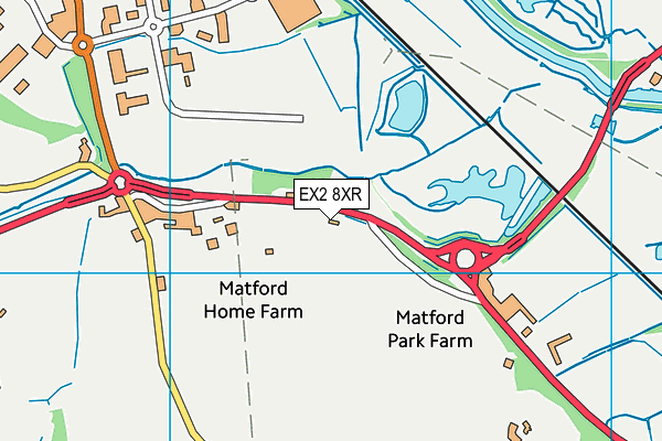 EX2 8XR map - OS VectorMap District (Ordnance Survey)