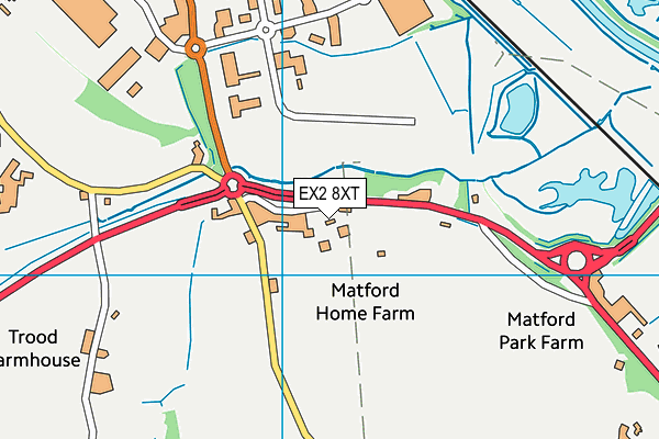 EX2 8XT map - OS VectorMap District (Ordnance Survey)