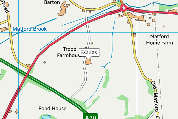 EX2 8XX map - OS VectorMap District (Ordnance Survey)