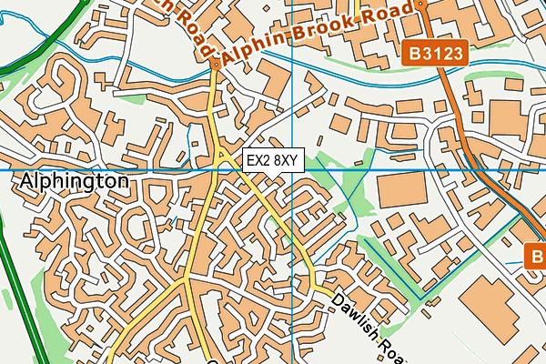 EX2 8XY map - OS VectorMap District (Ordnance Survey)