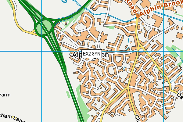 EX2 8YN map - OS VectorMap District (Ordnance Survey)