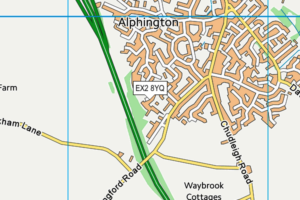 EX2 8YQ map - OS VectorMap District (Ordnance Survey)