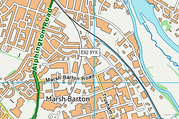 EX2 8YX map - OS VectorMap District (Ordnance Survey)