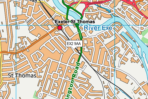 EX2 9AA map - OS VectorMap District (Ordnance Survey)