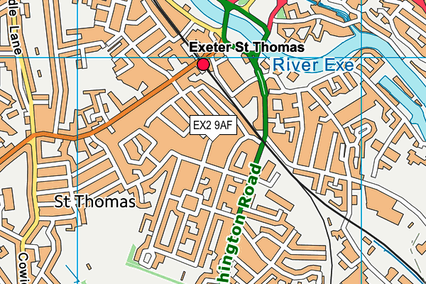 EX2 9AF map - OS VectorMap District (Ordnance Survey)