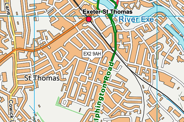 EX2 9AH map - OS VectorMap District (Ordnance Survey)