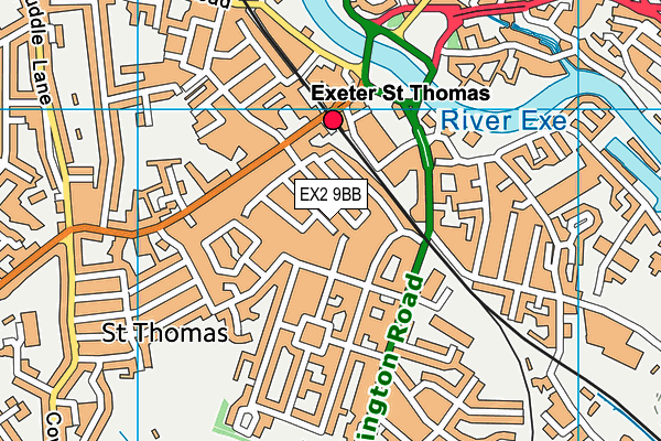 EX2 9BB map - OS VectorMap District (Ordnance Survey)