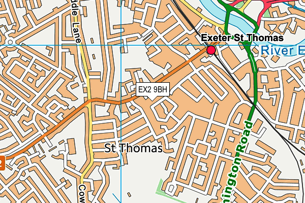 EX2 9BH map - OS VectorMap District (Ordnance Survey)