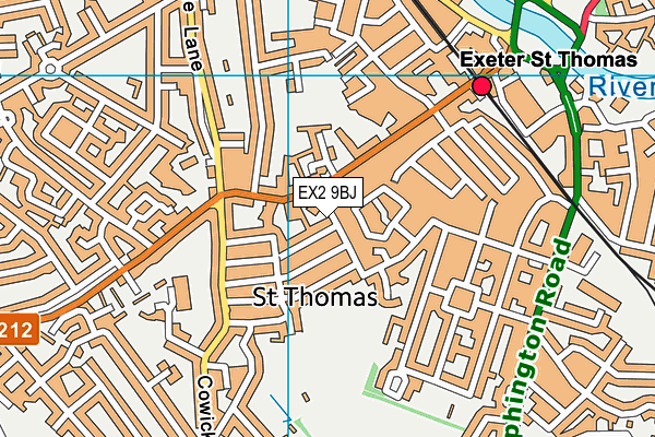 EX2 9BJ map - OS VectorMap District (Ordnance Survey)