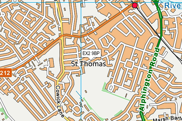 EX2 9BP map - OS VectorMap District (Ordnance Survey)