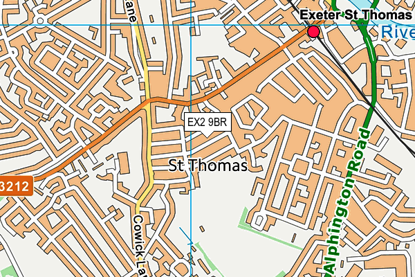 EX2 9BR map - OS VectorMap District (Ordnance Survey)