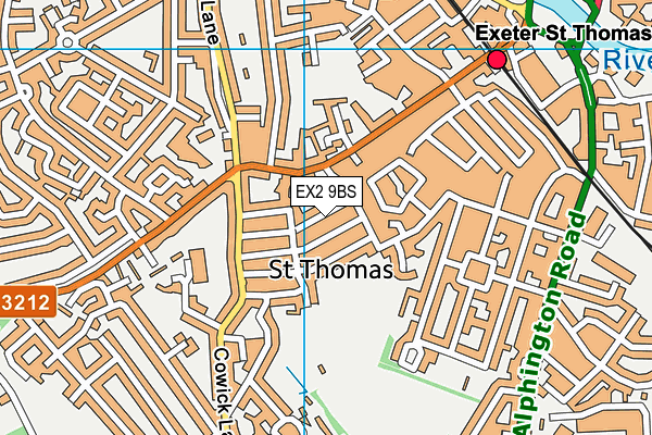 EX2 9BS map - OS VectorMap District (Ordnance Survey)