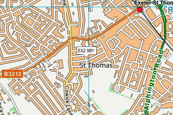 EX2 9BY map - OS VectorMap District (Ordnance Survey)