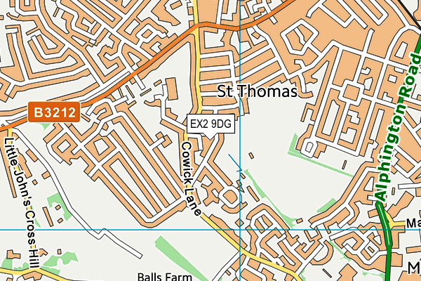 EX2 9DG map - OS VectorMap District (Ordnance Survey)