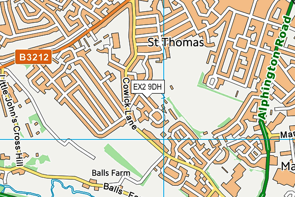 EX2 9DH map - OS VectorMap District (Ordnance Survey)