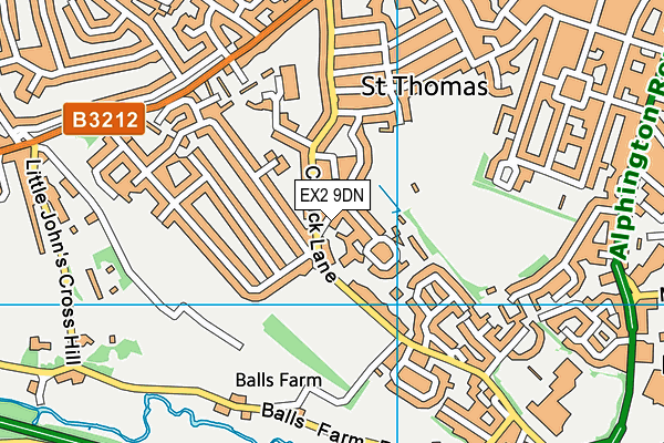 EX2 9DN map - OS VectorMap District (Ordnance Survey)