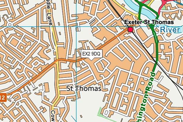 EX2 9DQ map - OS VectorMap District (Ordnance Survey)