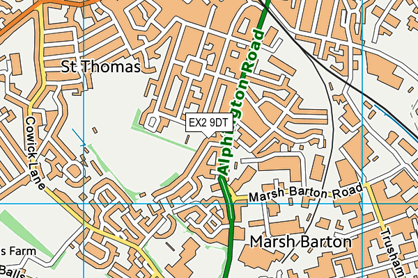 EX2 9DT map - OS VectorMap District (Ordnance Survey)