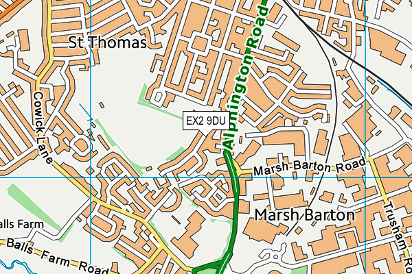 EX2 9DU map - OS VectorMap District (Ordnance Survey)