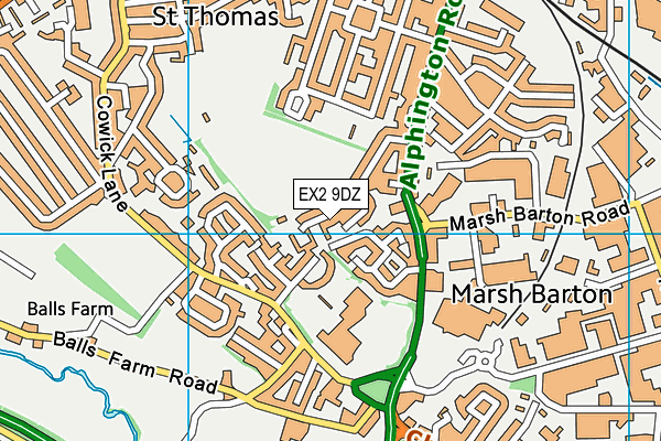 EX2 9DZ map - OS VectorMap District (Ordnance Survey)