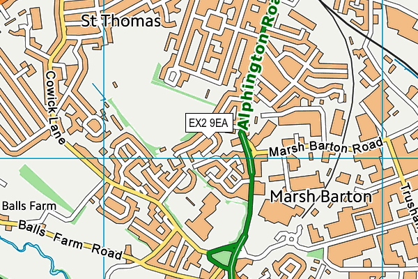 EX2 9EA map - OS VectorMap District (Ordnance Survey)