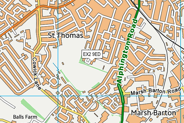 EX2 9ED map - OS VectorMap District (Ordnance Survey)