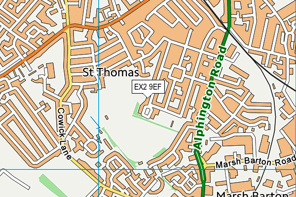 EX2 9EF map - OS VectorMap District (Ordnance Survey)