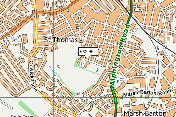 EX2 9EL map - OS VectorMap District (Ordnance Survey)