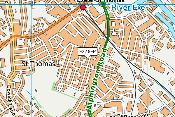 EX2 9EP map - OS VectorMap District (Ordnance Survey)