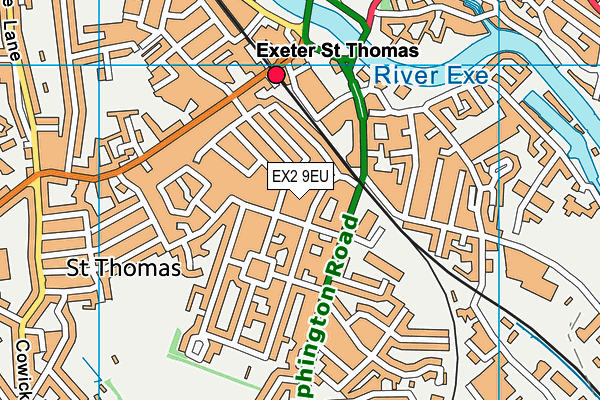 EX2 9EU map - OS VectorMap District (Ordnance Survey)