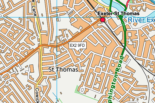 EX2 9FD map - OS VectorMap District (Ordnance Survey)