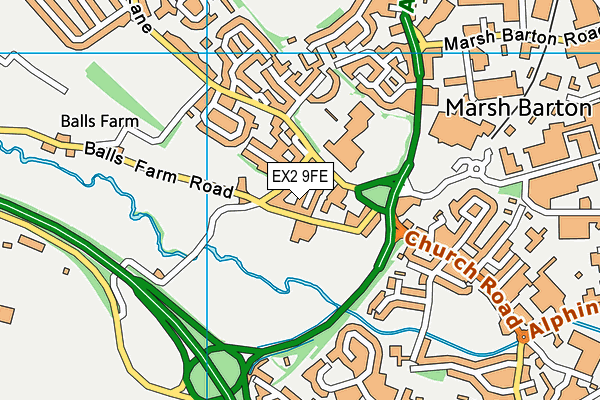 EX2 9FE map - OS VectorMap District (Ordnance Survey)