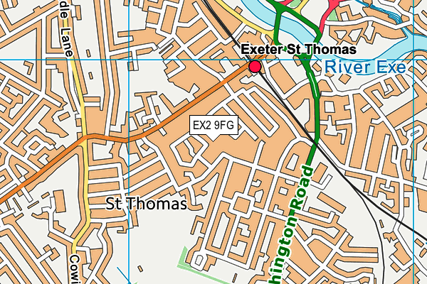 EX2 9FG map - OS VectorMap District (Ordnance Survey)
