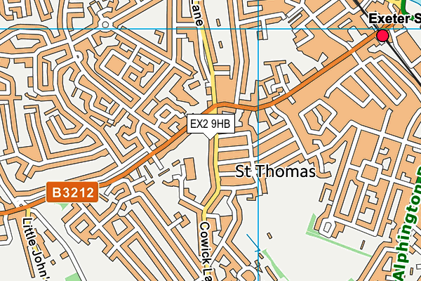 EX2 9HB map - OS VectorMap District (Ordnance Survey)