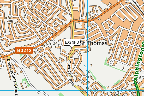 EX2 9HD map - OS VectorMap District (Ordnance Survey)