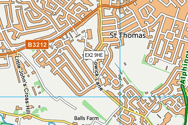 EX2 9HE map - OS VectorMap District (Ordnance Survey)