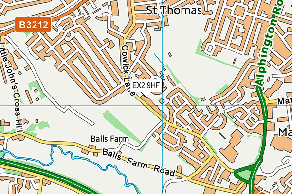EX2 9HF map - OS VectorMap District (Ordnance Survey)