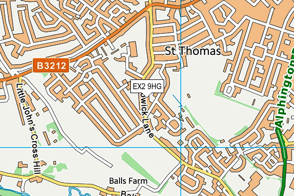 EX2 9HG map - OS VectorMap District (Ordnance Survey)