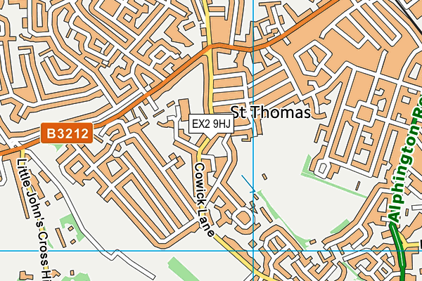 EX2 9HJ map - OS VectorMap District (Ordnance Survey)