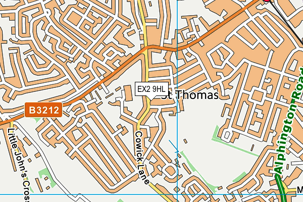 EX2 9HL map - OS VectorMap District (Ordnance Survey)