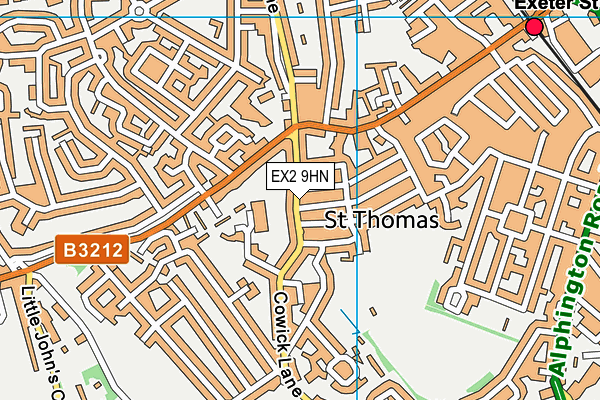 EX2 9HN map - OS VectorMap District (Ordnance Survey)