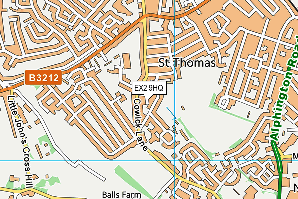 EX2 9HQ map - OS VectorMap District (Ordnance Survey)