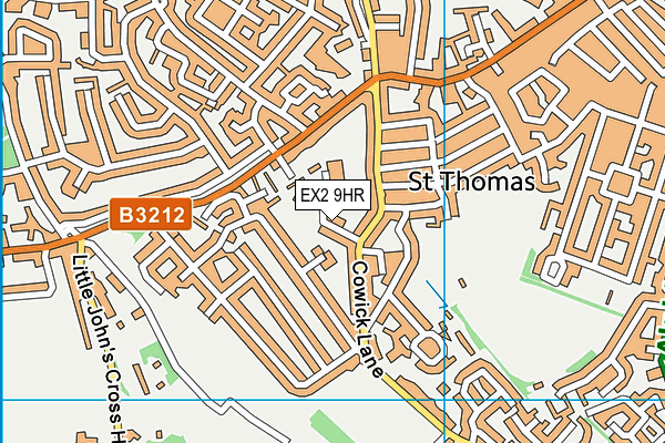 EX2 9HR map - OS VectorMap District (Ordnance Survey)