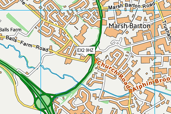 EX2 9HZ map - OS VectorMap District (Ordnance Survey)