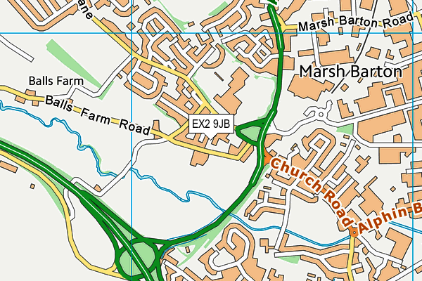 EX2 9JB map - OS VectorMap District (Ordnance Survey)