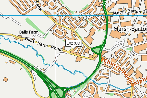 EX2 9JD map - OS VectorMap District (Ordnance Survey)