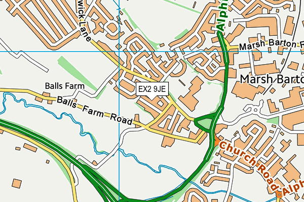 EX2 9JE map - OS VectorMap District (Ordnance Survey)