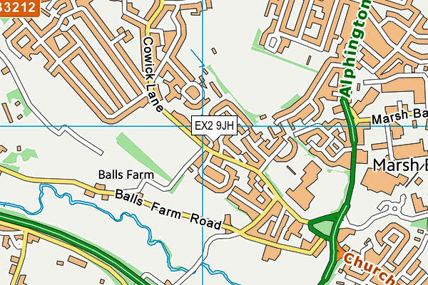 EX2 9JH map - OS VectorMap District (Ordnance Survey)